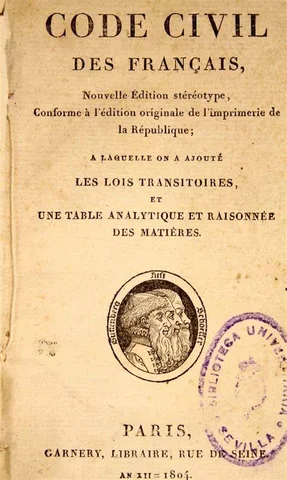 Aprobación del Código Civil Francés o Código Napoleónico, el primer código civil moderno que influyó en muchos países.