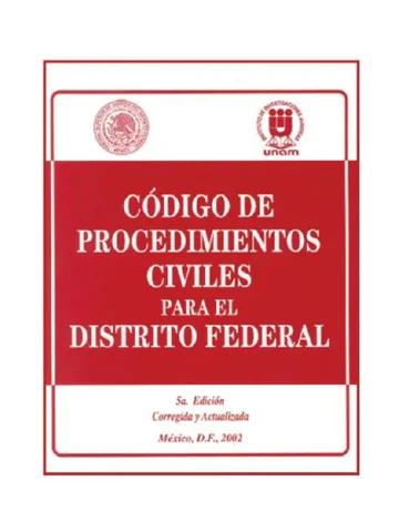 CODIGO DE PROCEDIMIENTOS CIVILES DEL DISTRITO FEDERAL
