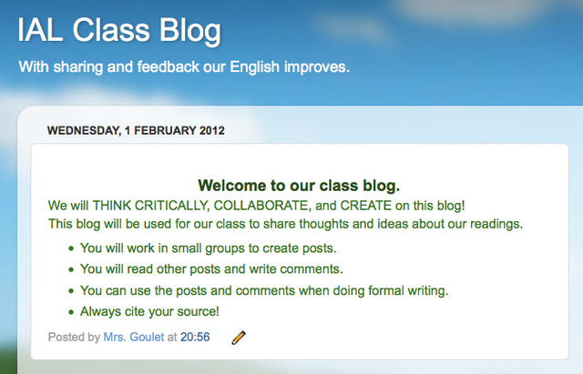 IAL Class Blog