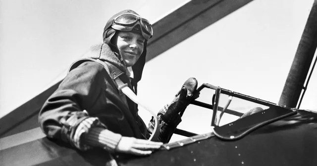Amelia Earhart takes flight
