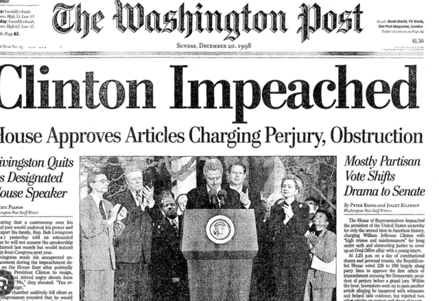 Bill Clinton Impeached by the House of Representatives