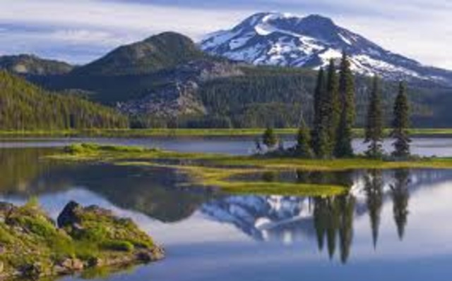 Brian drinks from the lake