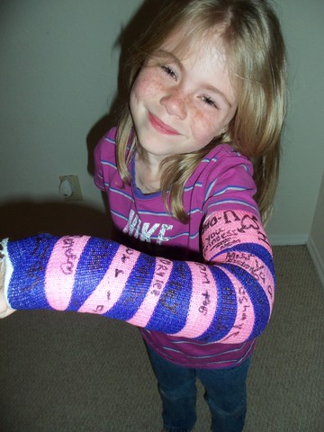 Caitlyn broke her arm   :-(