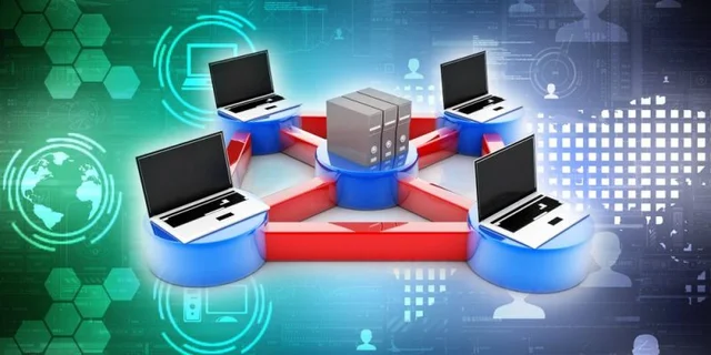 4 computadoras conectadas