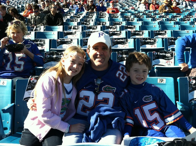 My first Gator football game. I saw the Florida Gators play in the Gator Bowl.