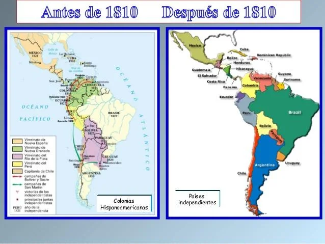 1810-1821 - INDEPENDENCIA DE LOS PAÍSES LATINOAMERICANOS