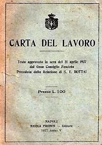 CREACIÓN DE LAS CARTAS DEL LAVORO (Italia)