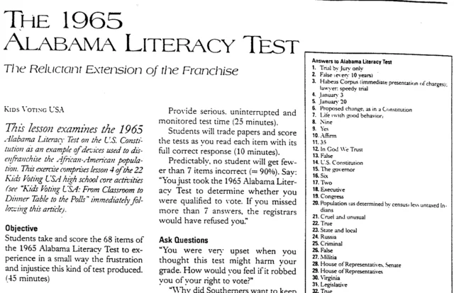 Alabama Literacy Tests Are Found Unconstitutional