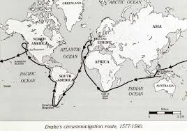 Great Britain- Sir Francis Drake was halfway through  his circumnavigation and sailed out in the Pacific