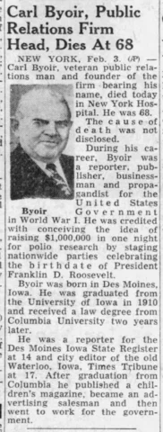 Muerte de Carl R. Byoir
