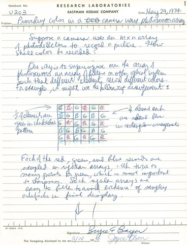 Bryce Bayer develops color filter