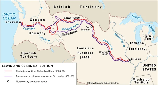 Lewis and Clark explore the western land