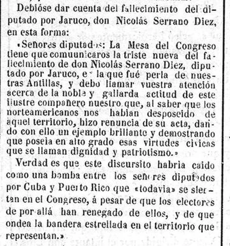 Fallecimiento de Nicolás Serrano Diez en la prensa