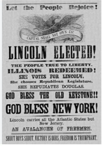 The election of Abraham Lincoln in 1960