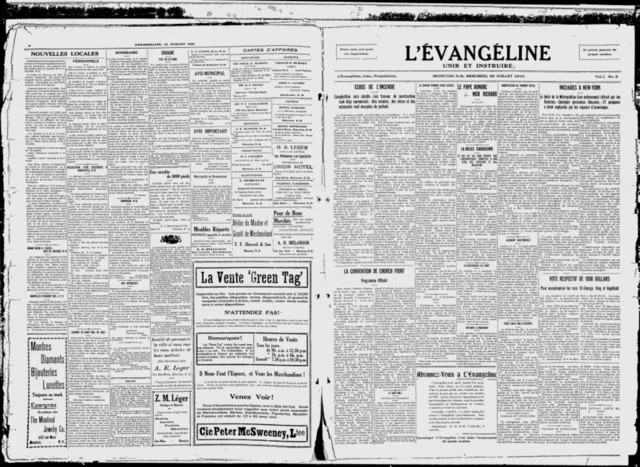 Publication de l'évangéline