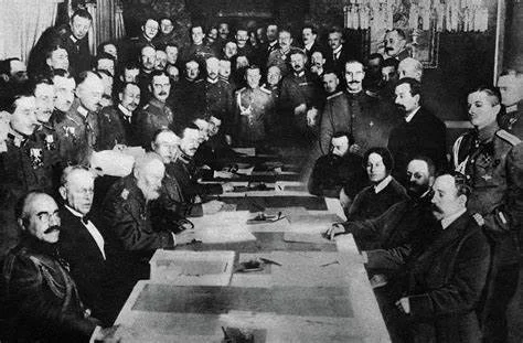 The signing of the Treaty of Brest-Litovsk