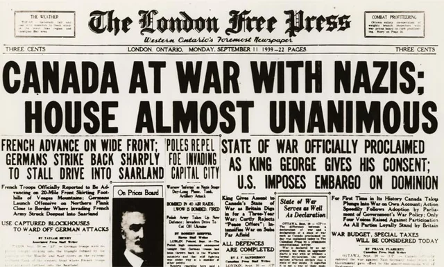 Canada enters WWII