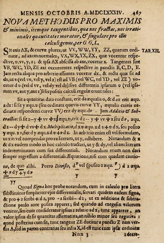 Leibniz published the first paper on calculus (Differential Calculus)