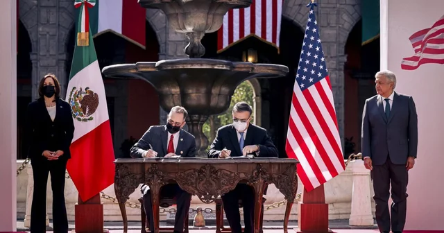 Firma del acuerdo de cooperación entre México y Estados Unidos