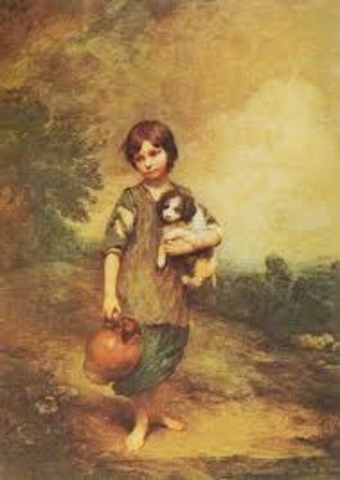 "Girl with a pitcher and dog" by Thomas Gainsborough