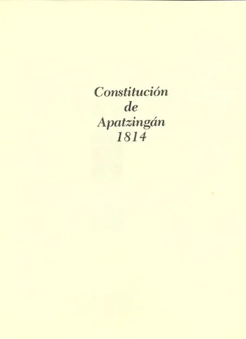 México. Constitución de Apatzingán