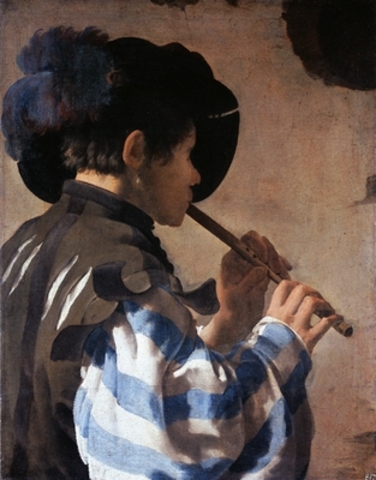 Boy Playing a Fife/Flute Player