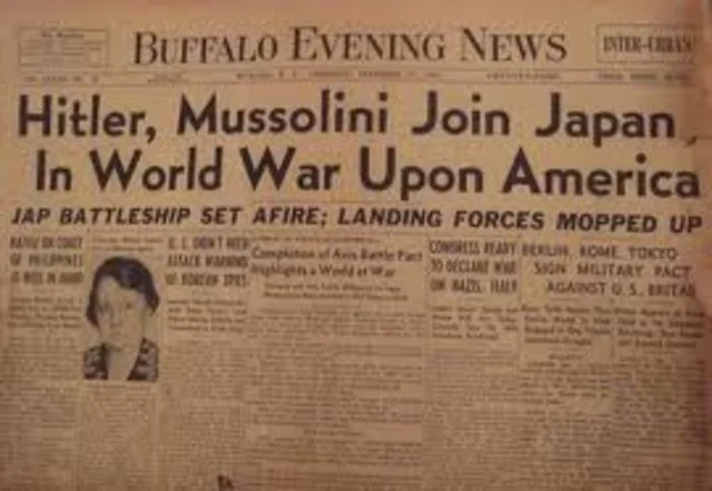 War Declared on U.S. by Germany and Italy