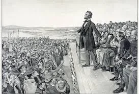 Lincoln gives his Gettysburg Address