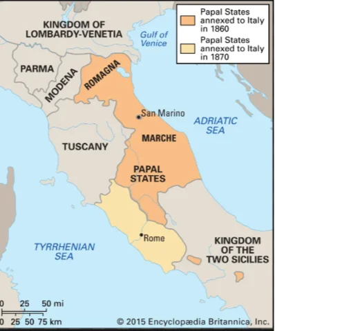 Papal States Taken Over by New Nation of Italy