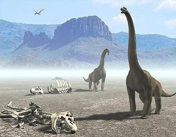 8.	65 millones de años atrás: Extinción de los dinosaurios