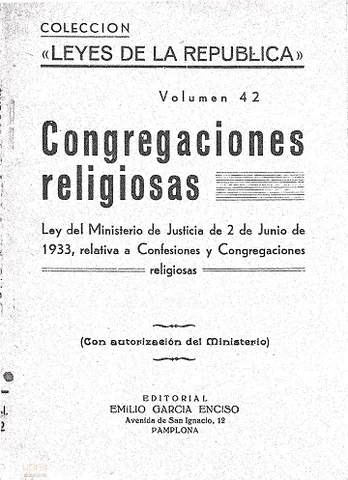 Ley de Congregaciones Religiosas