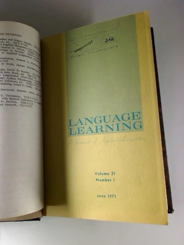 Language Learning: A Quarterly Journal of Applied Linguistics
