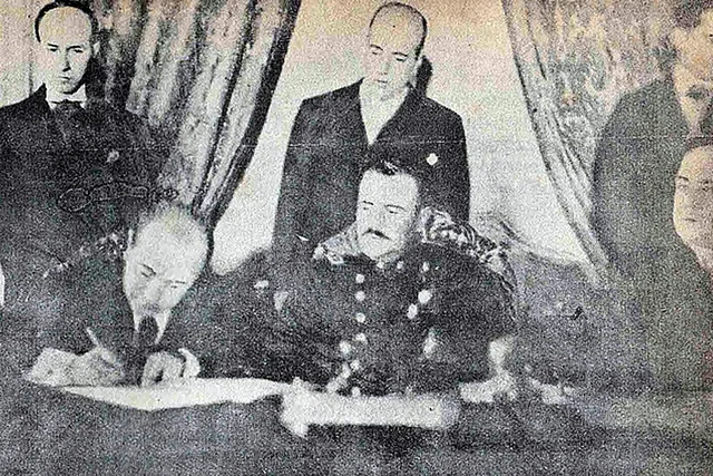 Chile. Firma del Tratado de Paz de Ancón