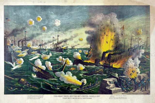 Philippines - Commodore Dewey wins in Manila Bay