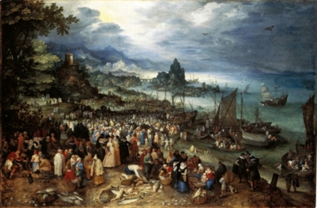 Harbor Scene with Christ Preaching