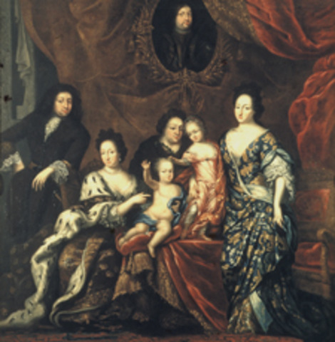 Kung XI och hans familj.