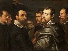 Autorretrato con el círculo de amigos de Mantua