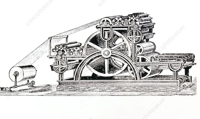 Invention of 1865 web offset printing