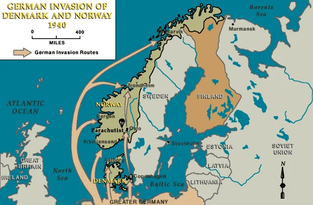 Invasión de Dinamarca y Noruega