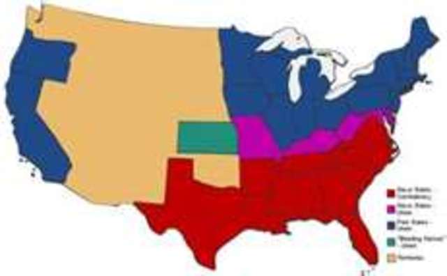 Four slave states stay in the Union
