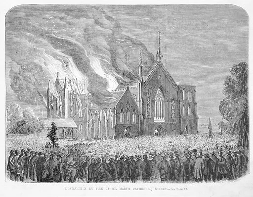St. Mary’s Cathedral, Sydney destroyed by fire