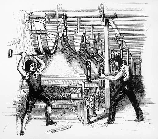 Luddites opposed machines in textile ind