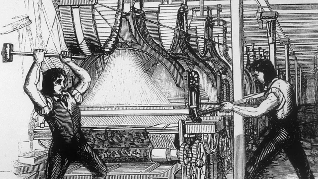 Luddities opposed machines in textile industry