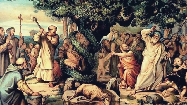 San Bonifacio comienza la evangelización de los germanos.