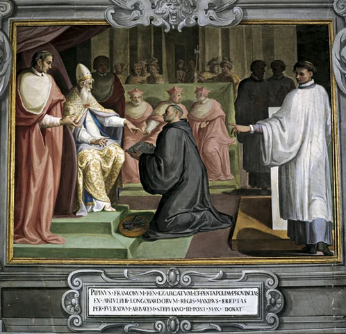 Pipino el Breve dona territorios al Papa.