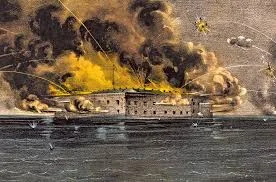 Confederate forces fire on Fort Sumter