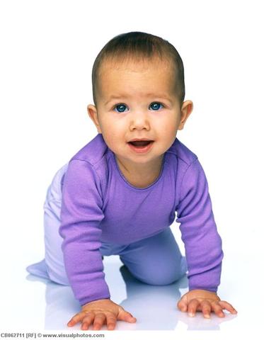 Infant begins to crawl.