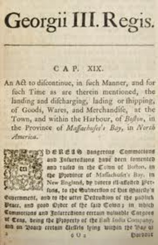 Itolerable act by King George