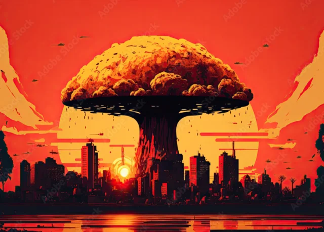 Atomic bombs are dropped on the city