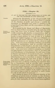 1827: An Act to Provide for Instruction of Youth